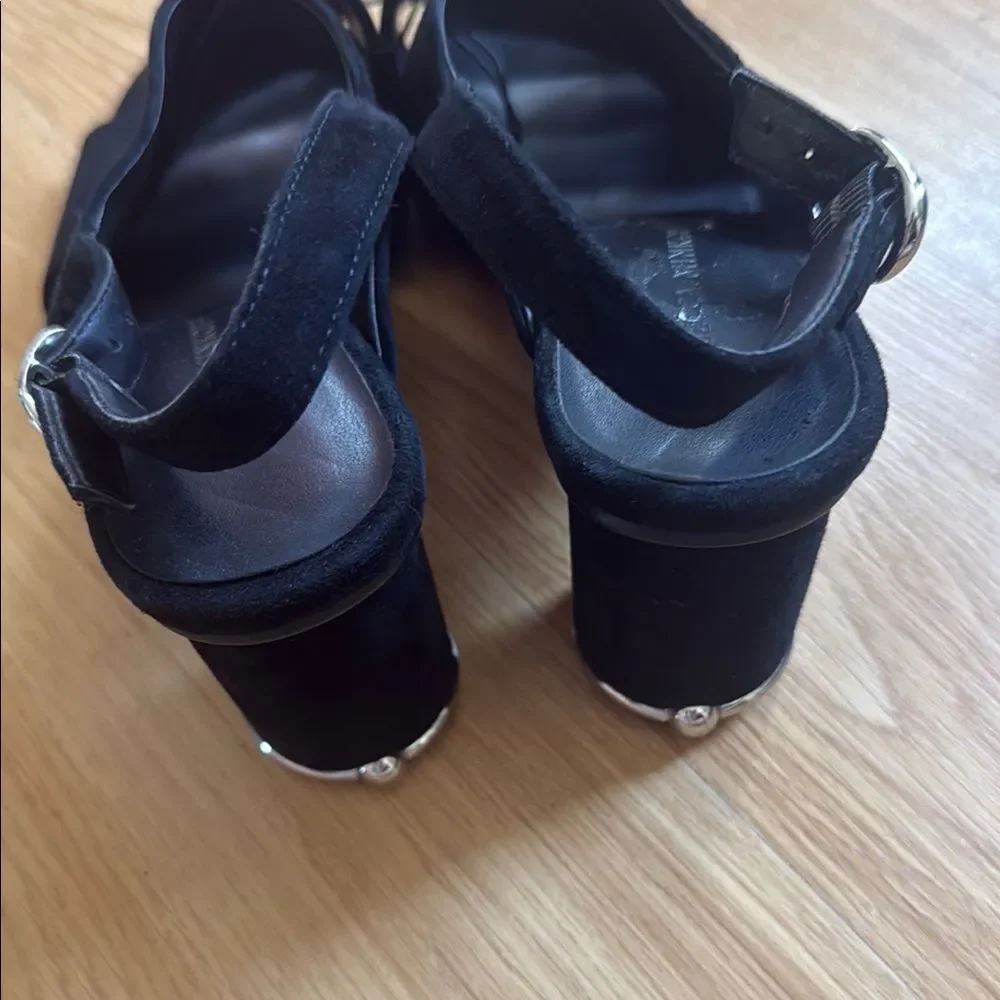 Rebecca Minkoff Heels Sandals Black Suede Slingback Aaiden Size 8